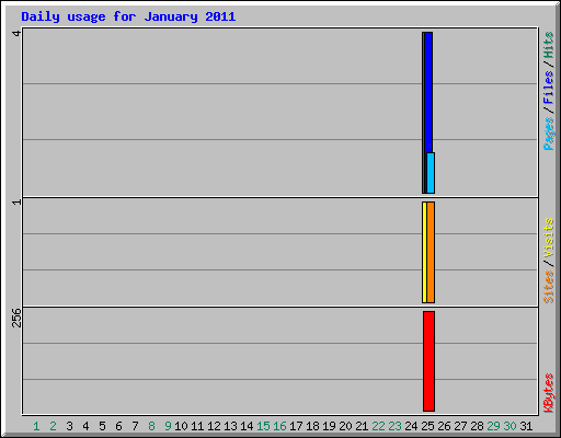 Daily usage for January 2011