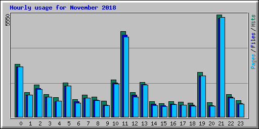 Hourly usage for November 2018