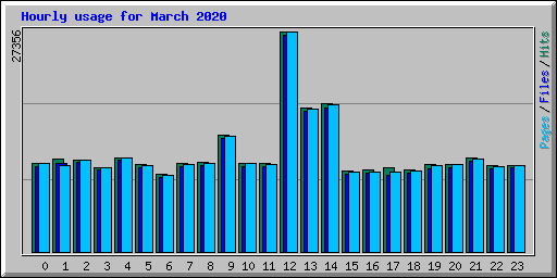 Hourly usage for March 2020