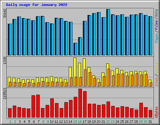 Daily usage for January 2022