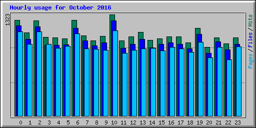 Hourly usage for October 2016