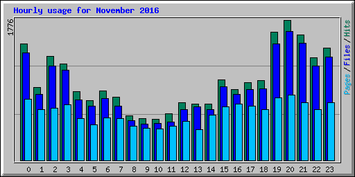 Hourly usage for November 2016