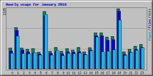 Hourly usage for January 2018