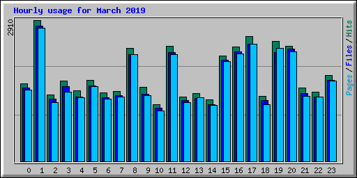 Hourly usage for March 2019