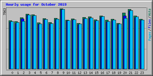 Hourly usage for October 2019