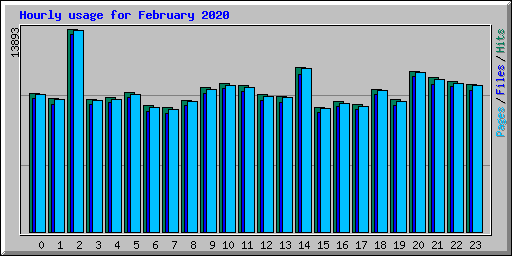 Hourly usage for February 2020