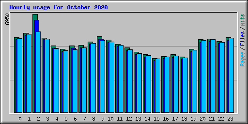 Hourly usage for October 2020