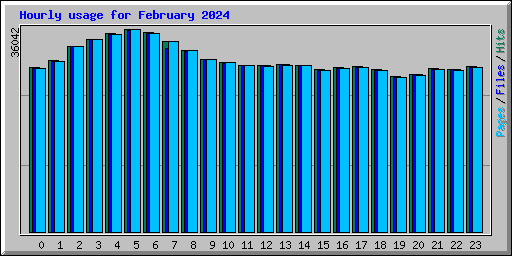 Hourly usage for February 2024